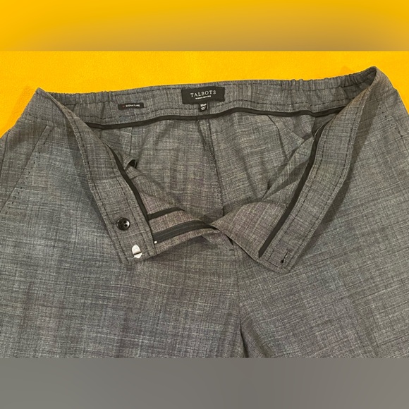 Talbots straight leg trousers / dressy pants w/ stretchy waist. Grey. 18W - Picture 6 of 13